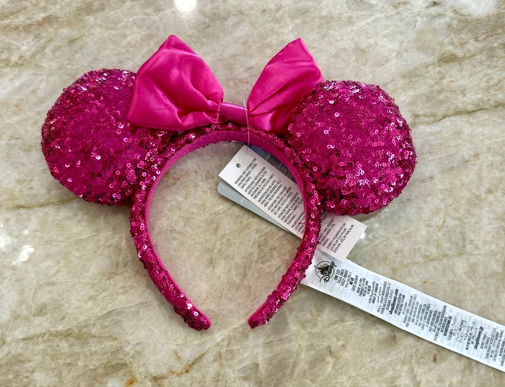 Disney Pink Sequin Minnie Mouse Ears Headband fits most.