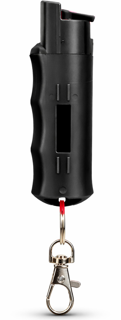 Burn Pepper Spray Keychain 0.5oz Police Strength OC Self Defense Black