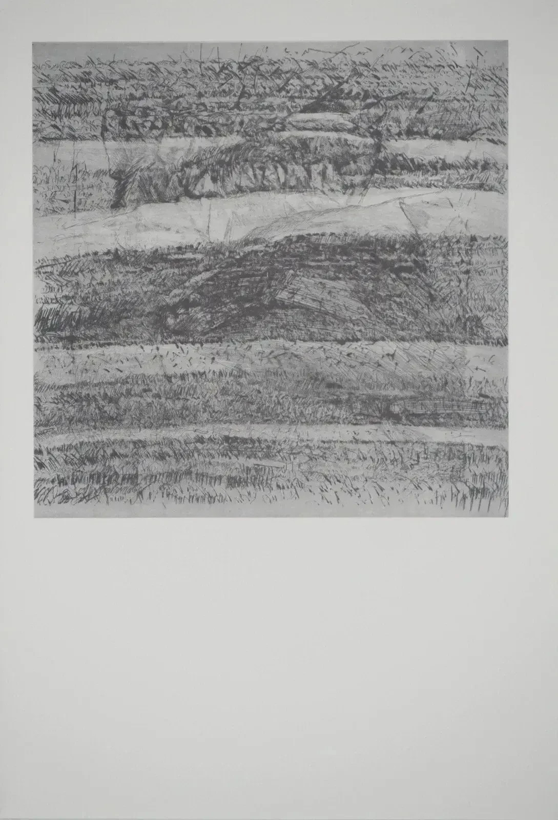 François BEALU : Paysage de plaine, Héliogravure, 1990
