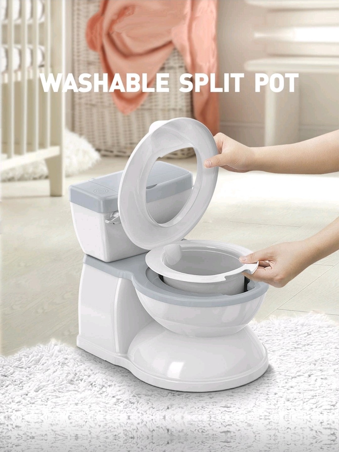Toddler Baby Potty Training Toilet Realistic Potty Training Toilet w/ Soft Seat