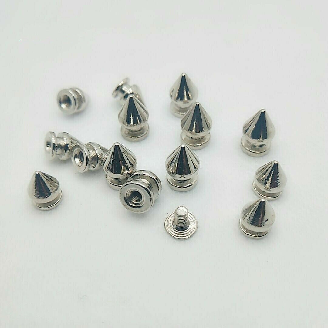 20Pcs Punk Pyramid Cone Rivet Studs Nail Spikes Rock Leather Craft Bag Decor