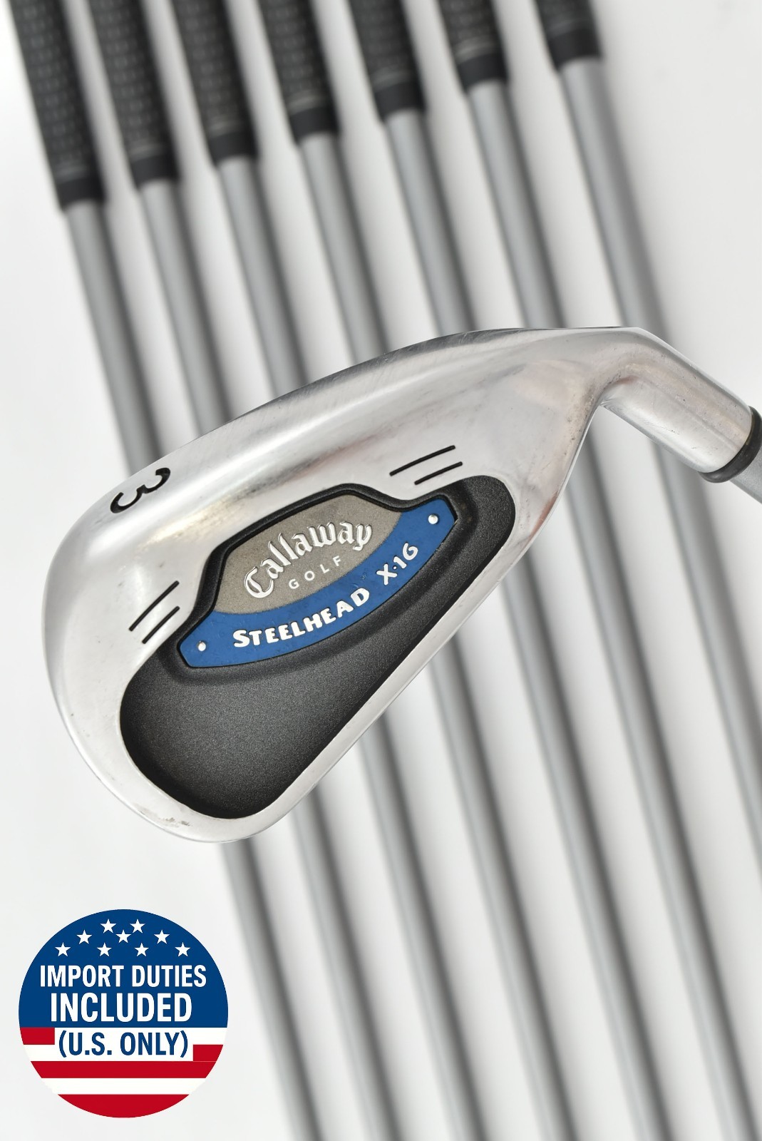 8pcs Callaway STEELHEAD X-16 3-4-5-6-7-8-9-P PW RH Iron Set JV 75i Series Stiff