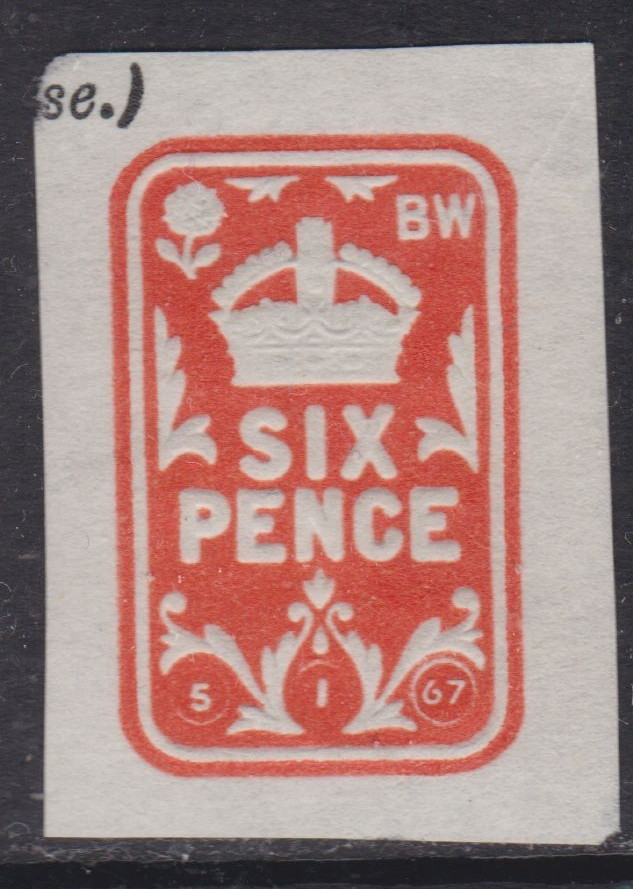 GB 1967 Fiscal 6d postal stationary cut out VGC