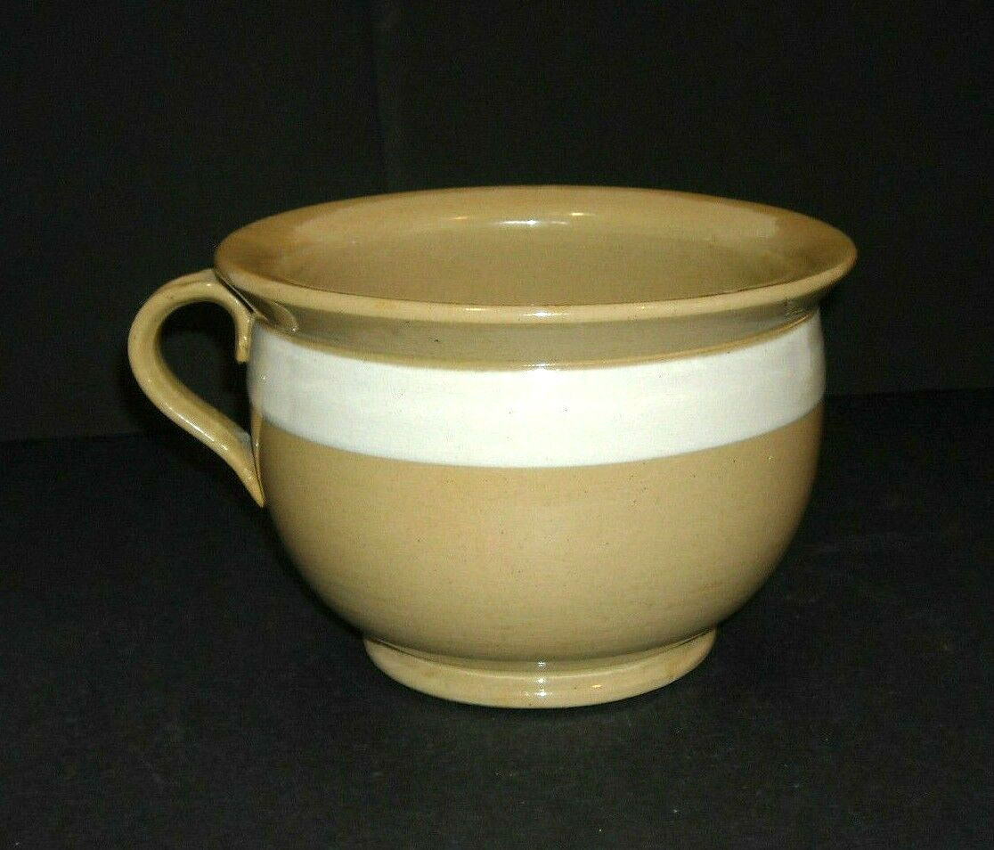 Antique EXC Antique 7" Yellow Ware Child's Youth Chamber Pot Potty Stoneware
