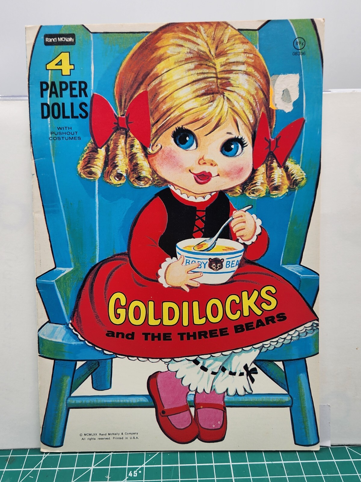 Goldilocks & The 3 Bears Uncut Paper Doll Book - Rand McNally Publishing c.1970
