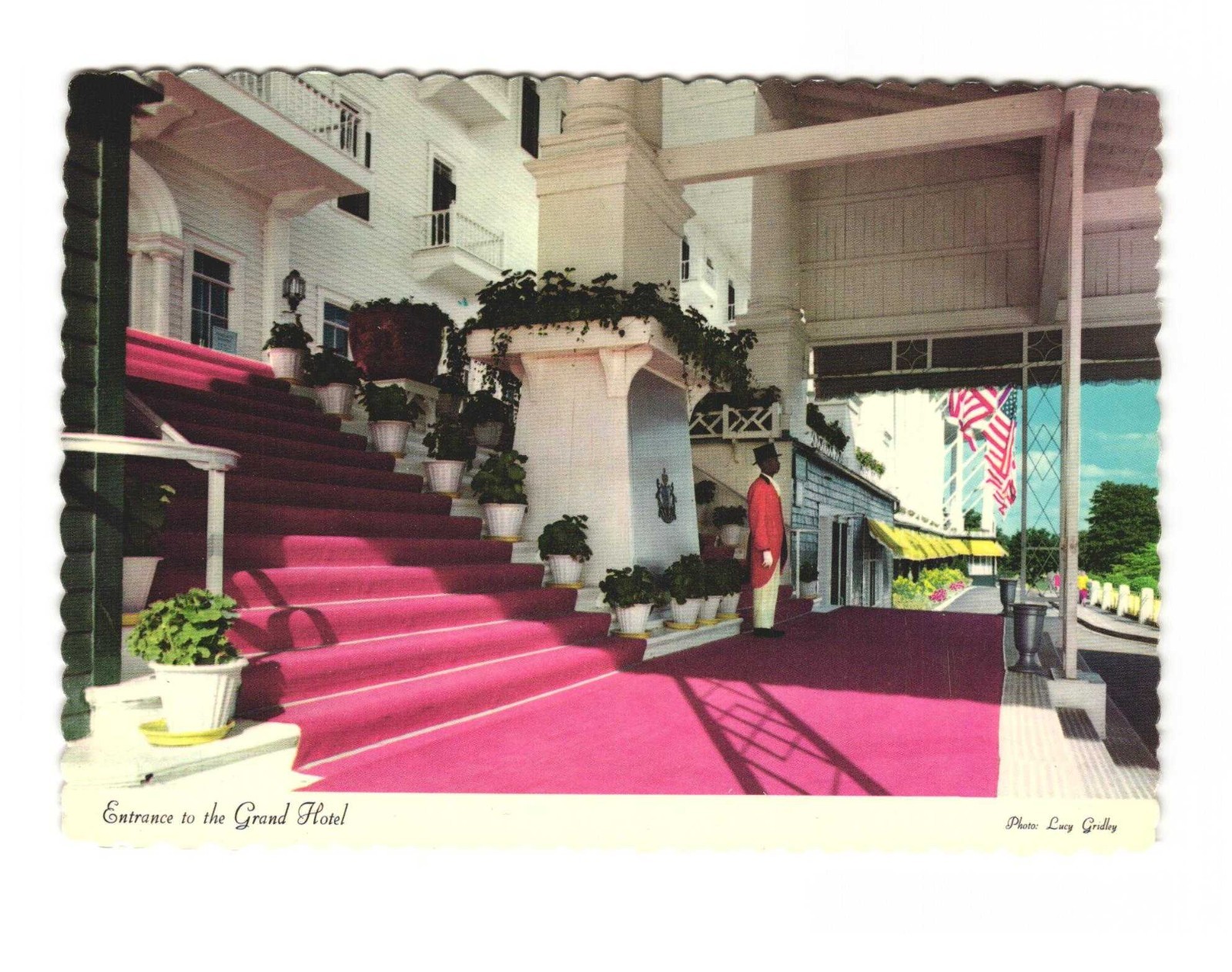 Entrance to the Grand Hotel vintage postcard unposted