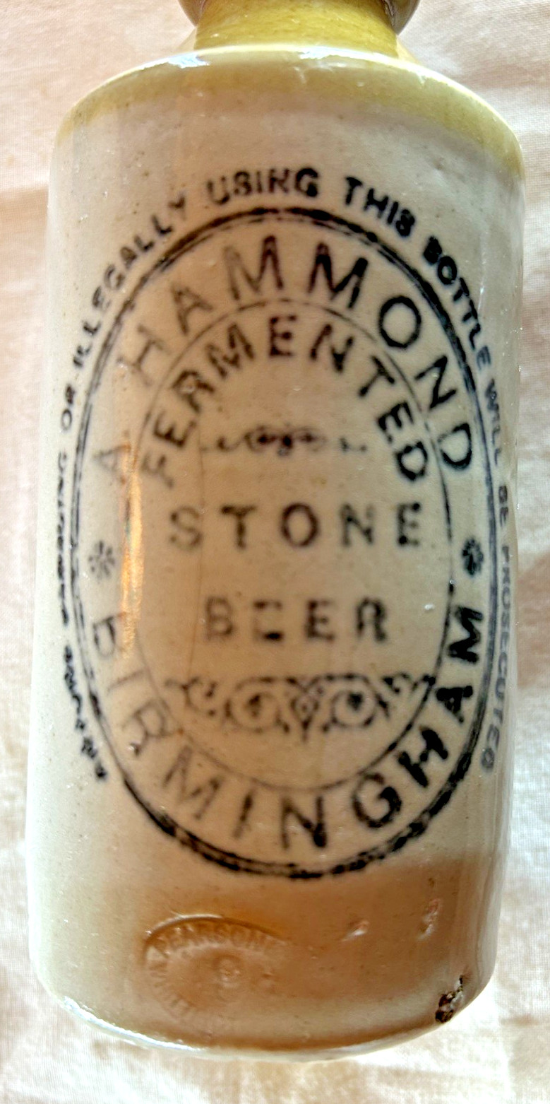 A.HAMMOND  BIRMINGHAM    STONEWARE  GINGER BEER  BOTTLE