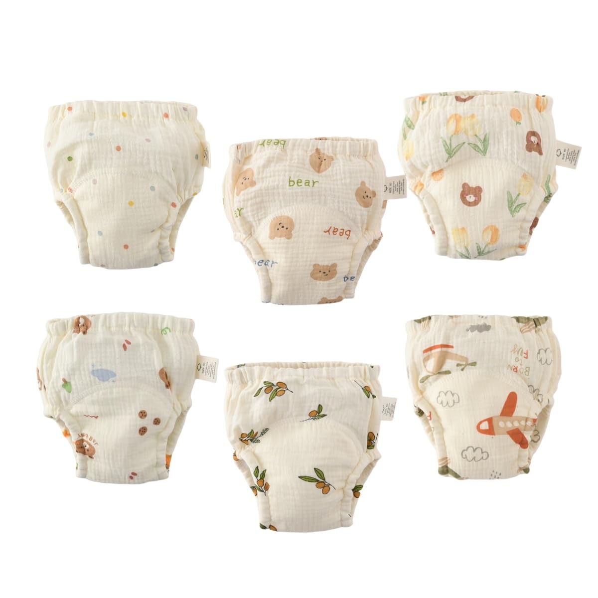 Baby Training Underpants,Soft Cotton Muslin Absorbent Potty Training Underwea...