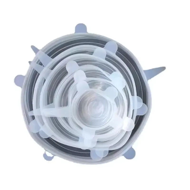 6PCS Silicone Stretch Lids Reusable Bowl Covers Food Storage Microwave Safe