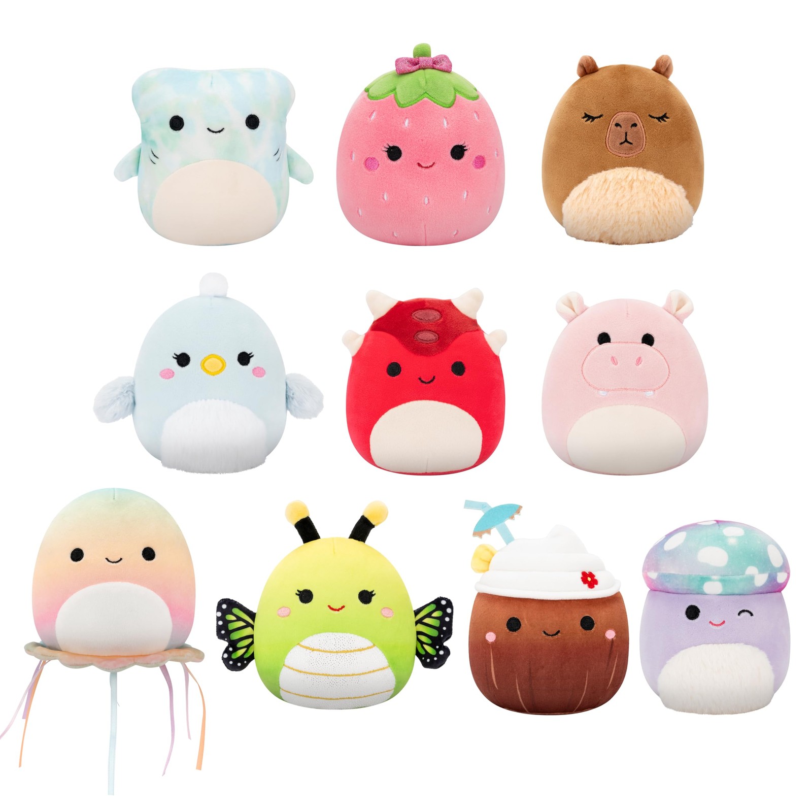 Squishmallows Original 5in 10-Pack Official Jazwares Plush