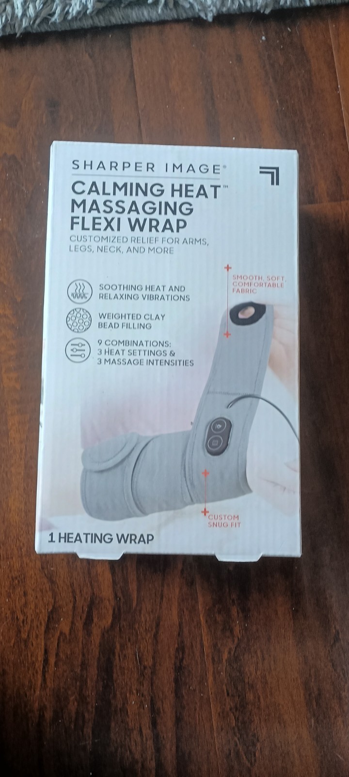 Sharper Image Calming Heat Massaging Flexi Wrap 1 Pack New