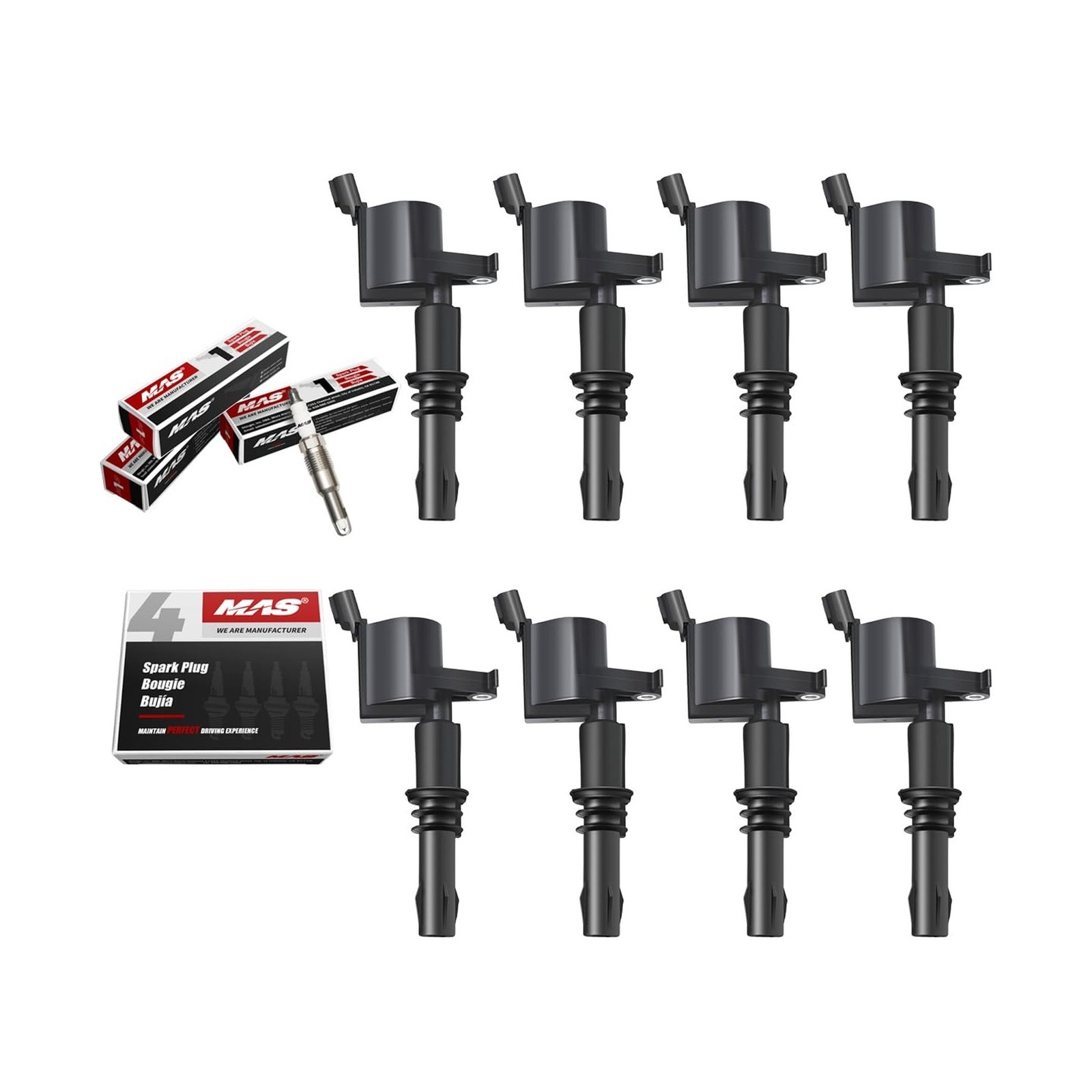 MAS 8 Ignition Coil Pack and Iridium Spark Plug Set 2005-2008 Compa... Fast Ship