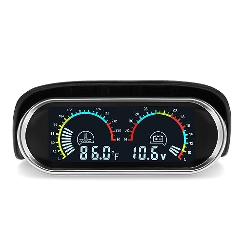 2 in 1 Auto Gauge Set Water Temp Gauge and Voltmeter, Water Temperature 