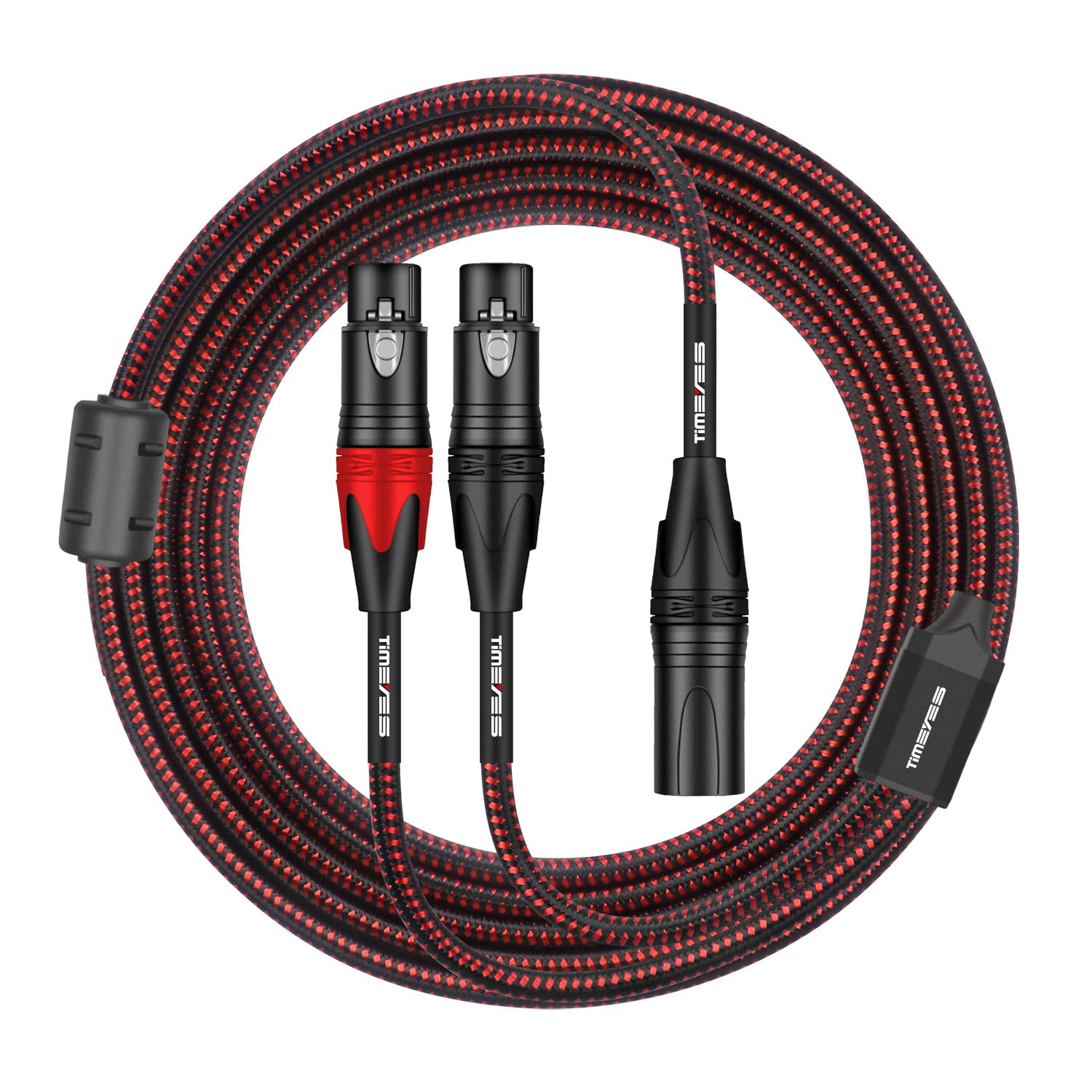 XLR Y-Splitter Audio Cable - 1 XLR Male to 2 XLR Female Balanced Microphone Patc
