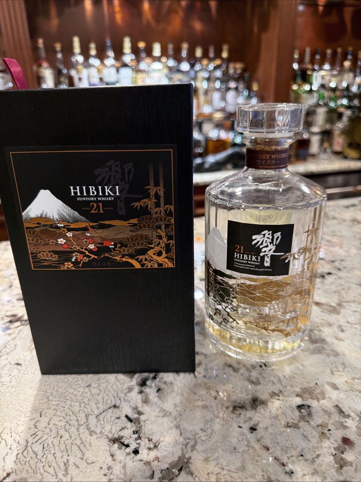 Suntory Hibiki 21 Year Design Bottle Mt. Fuji Empty Bottle With BOX - Japan