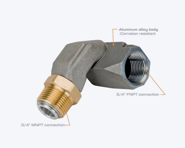 3/4" Fuel Hose Swivel 360° * Fuel Transfer Hose * Great Plains * Double ORings