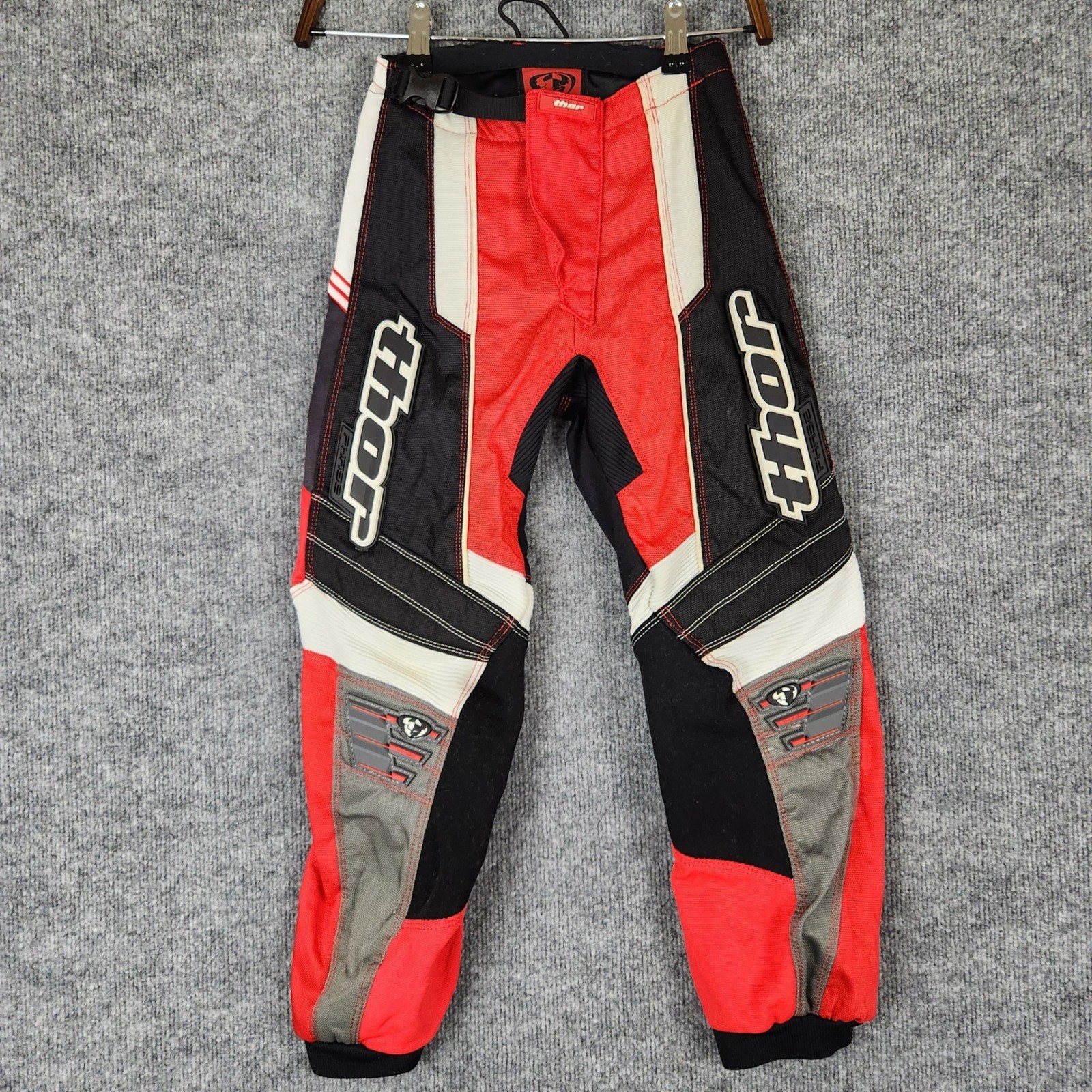Thor MX Phase Pants Youth Motocross Red Black White Racing Gear Size 22