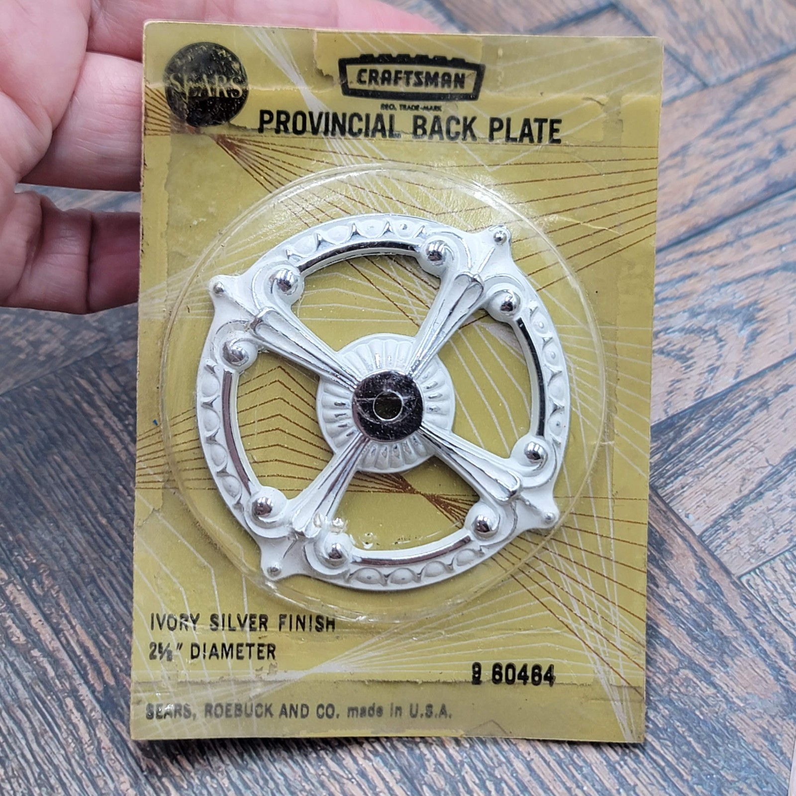 Vintage Provincial Back Plate New Old Stock Craftsman White