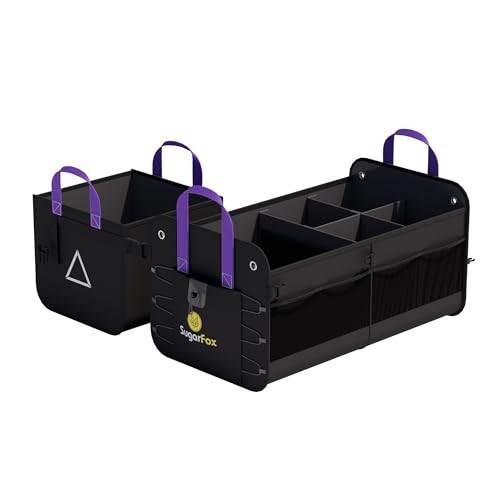 Car Trunk Organizer SUV, 84L SUV Trunk Organizer – Waterproof Foldable BLACK