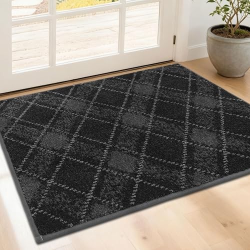  Plaid Door Mat 24" x 36",Dirt Trapper Entryway Rugs,Non-Slip Washable 