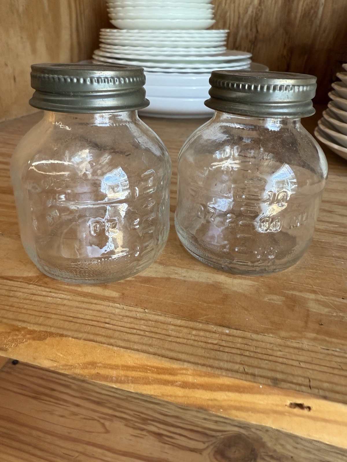 2 Antique Ross Laboratories Co. Pharmaceutical Glass Bottle With Lid.