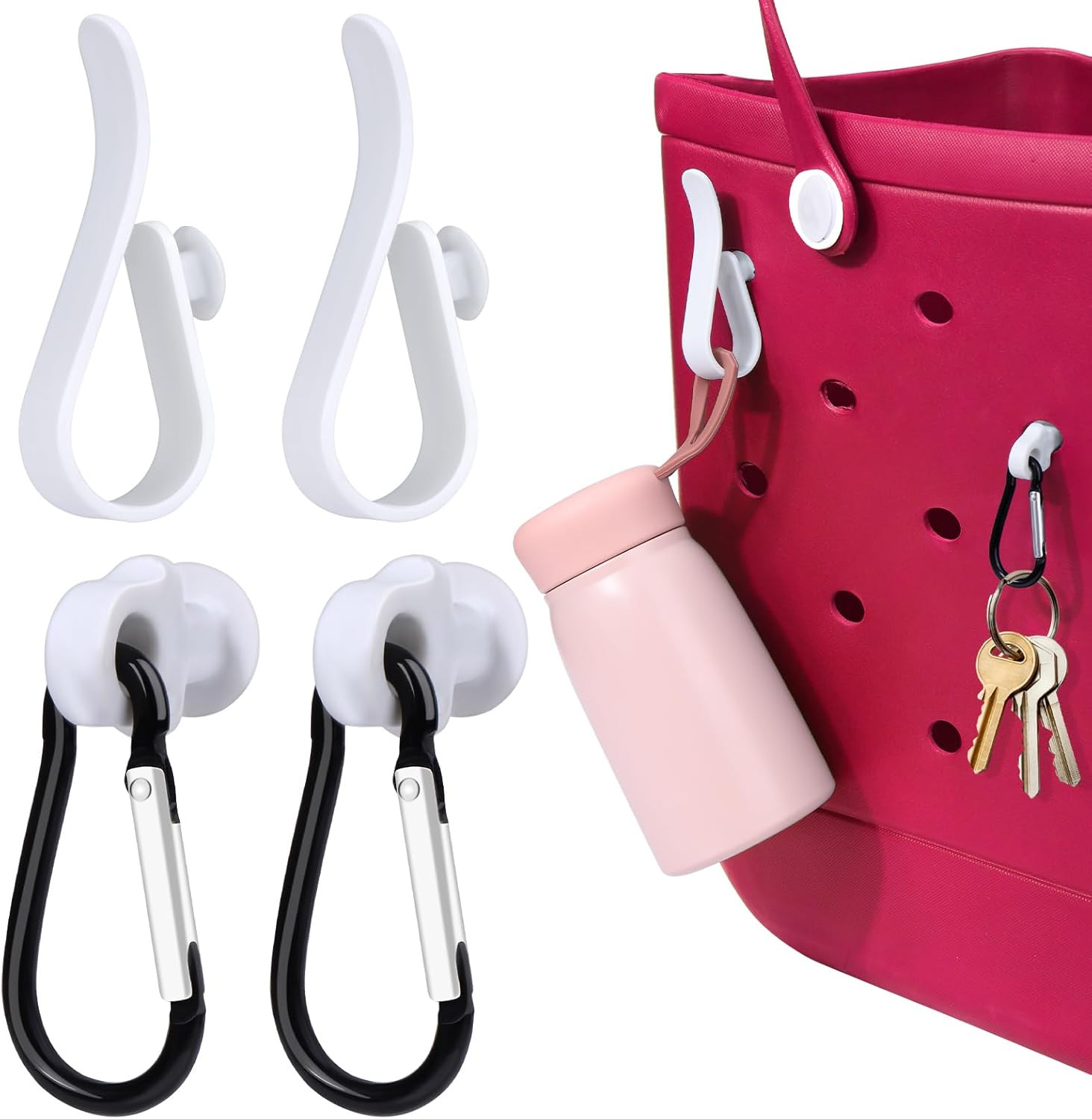 Inserts Hooks Accessories for Bogg Bags, Charms Key Holder Carabiner