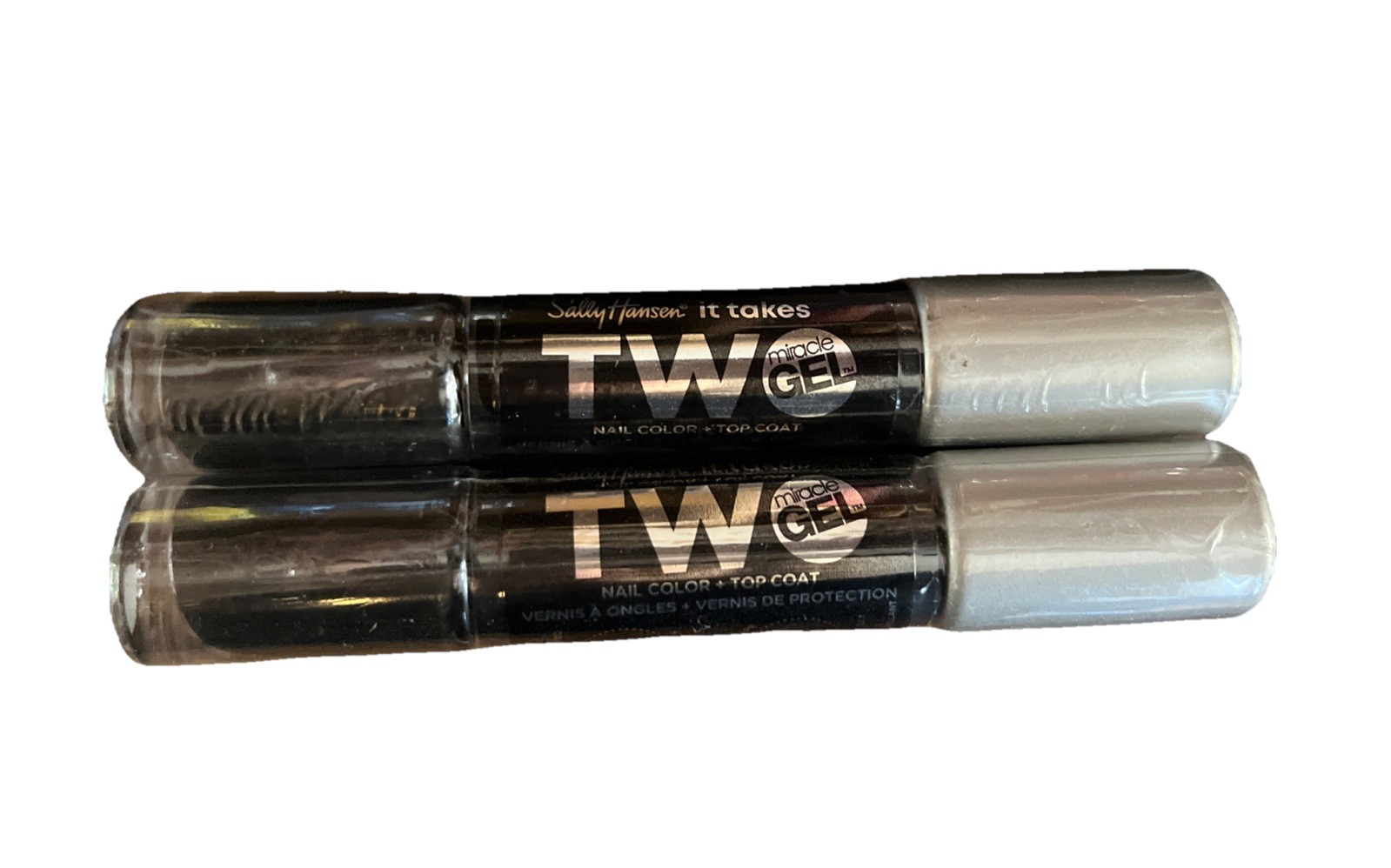 Lot of 2 Sally Hansen It Takes Two Nail Polish - 990 Onyx-Pected - NEW