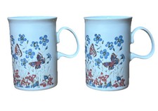 Vintage Dunoon Suffolk Bone China Coffee Mug Tea Cup Scotland Floral Set 2