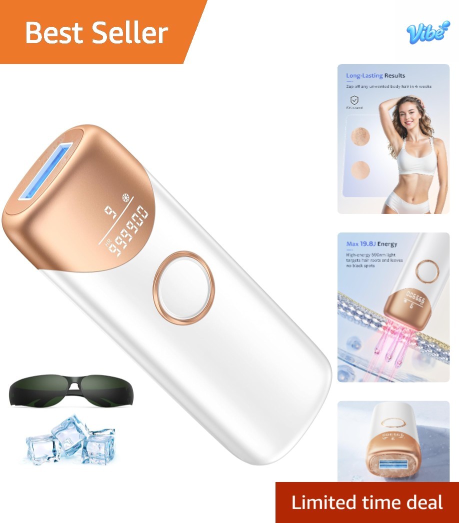 Laser Hair Removal,IPL Hair Removal Device with 5℃ Ice Cooling,At-Home Painle...