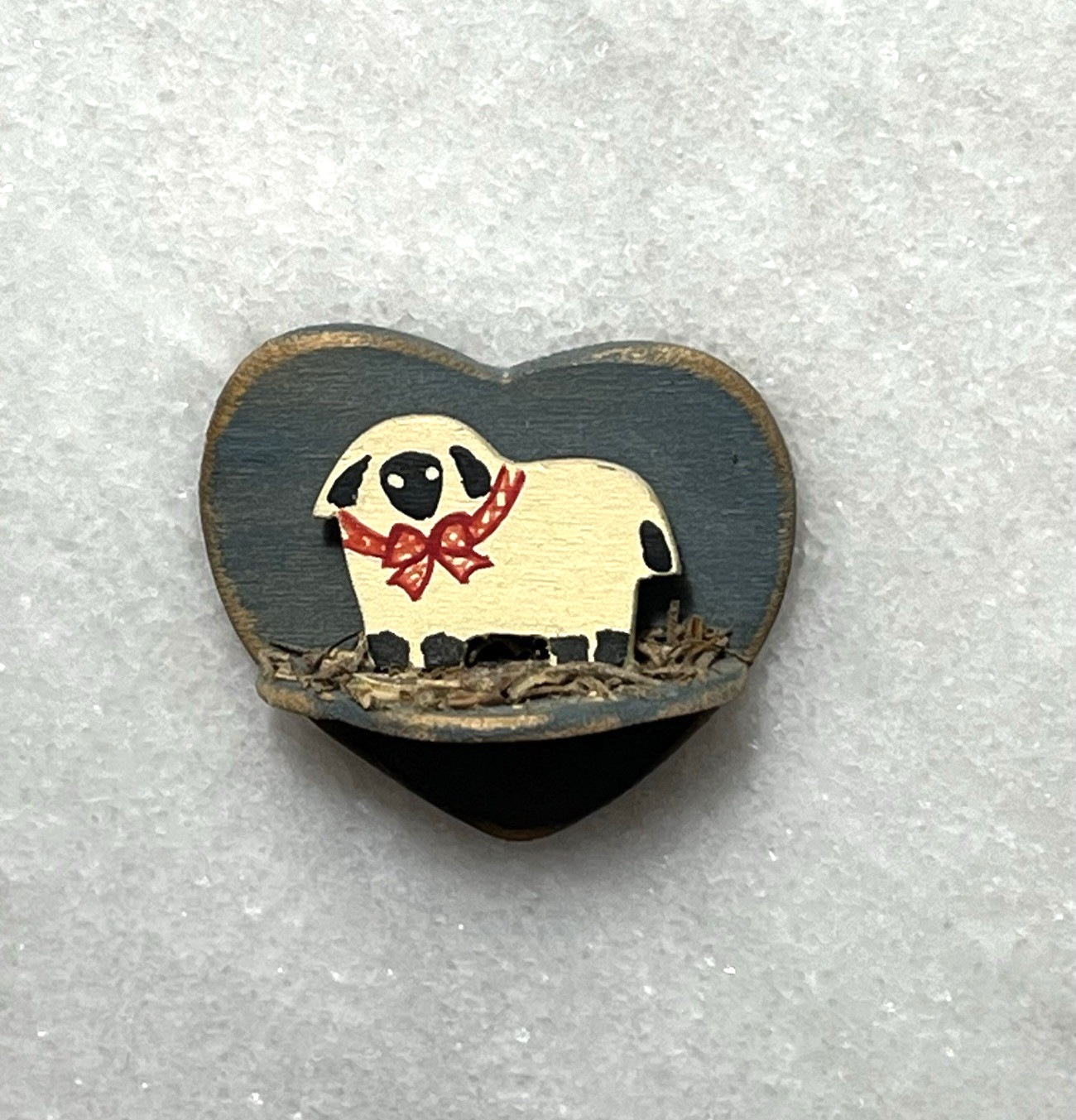 OOAK Hand Painted Country Wall Shelf W/Sheep Dollhouse Artisan Miniature Signed