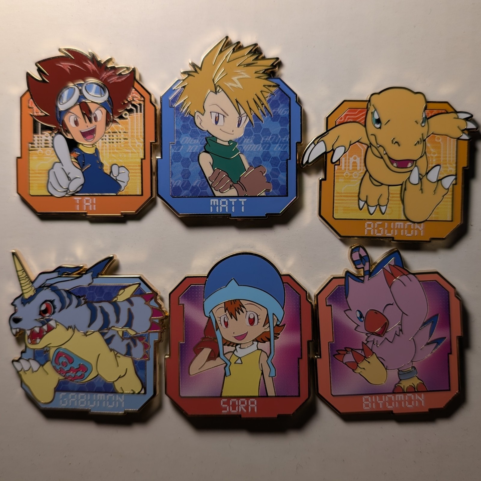 Digimon Mystery Series Enamel Pins Full Set Of 6 Collectible Lapel Badges