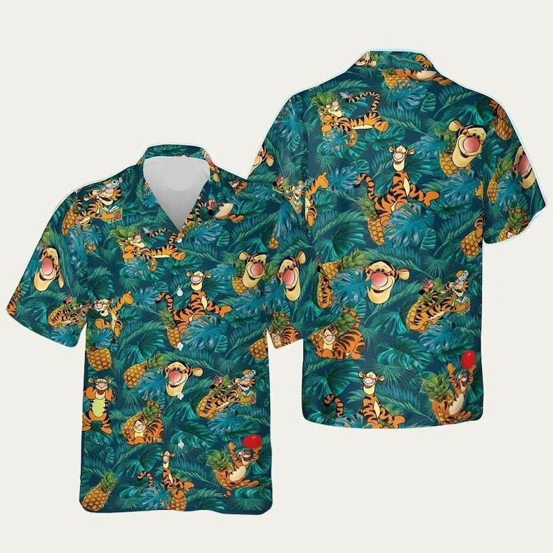 Disney Tigger Pineapple Winnie The Pooh Vacation Pattern Aloha Hawaiian Shirt