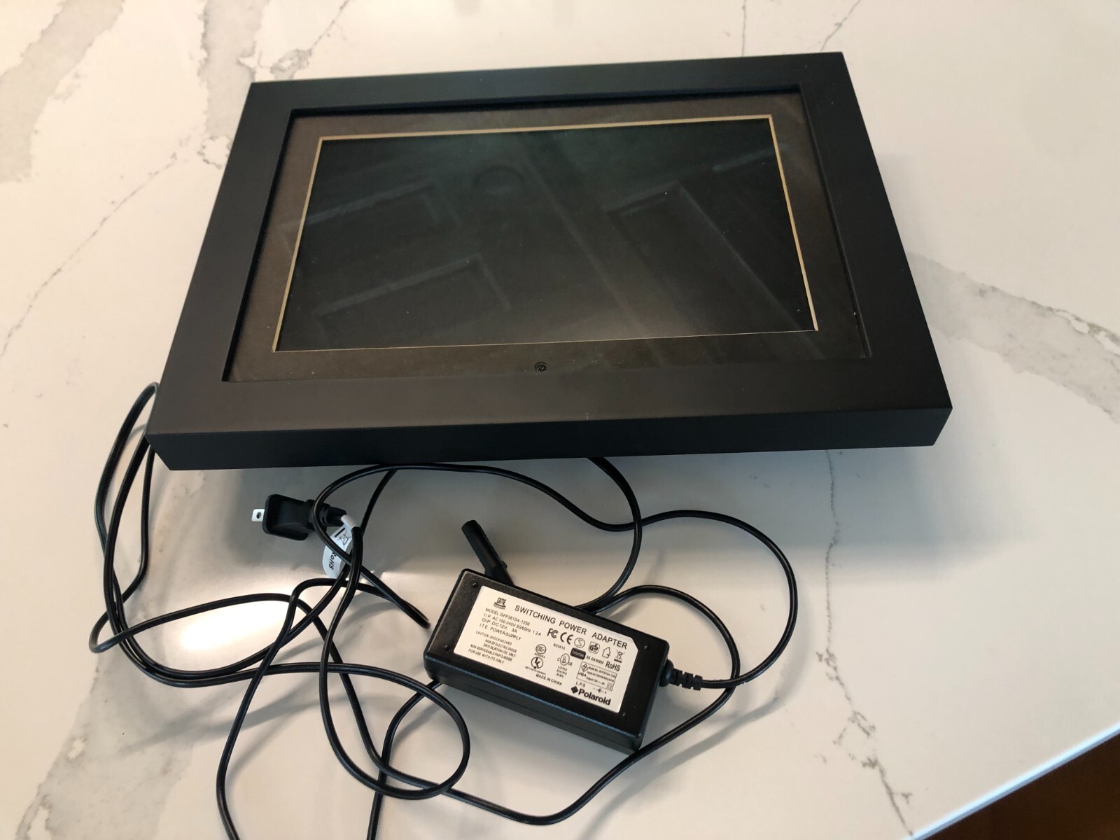 Polaroid 7” Digital Picture Frame Wood Frame Mat PDF-750W Clock & Calendar