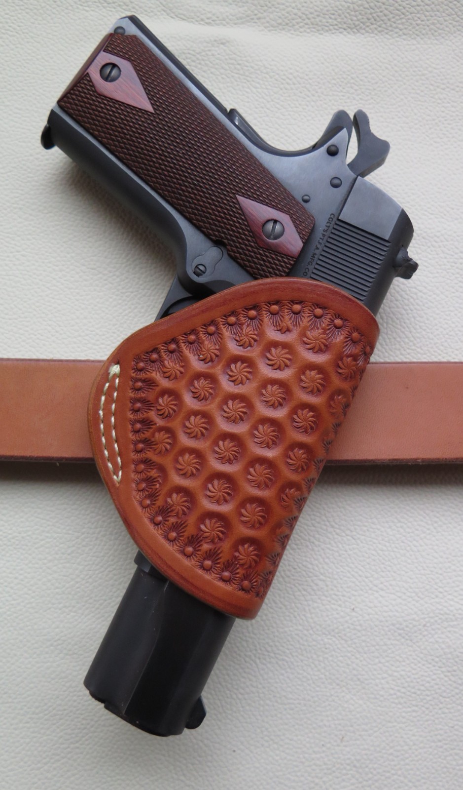 RH 1911 Leather Bitterroot Stamp Drop-In Holster Handmade in Montana