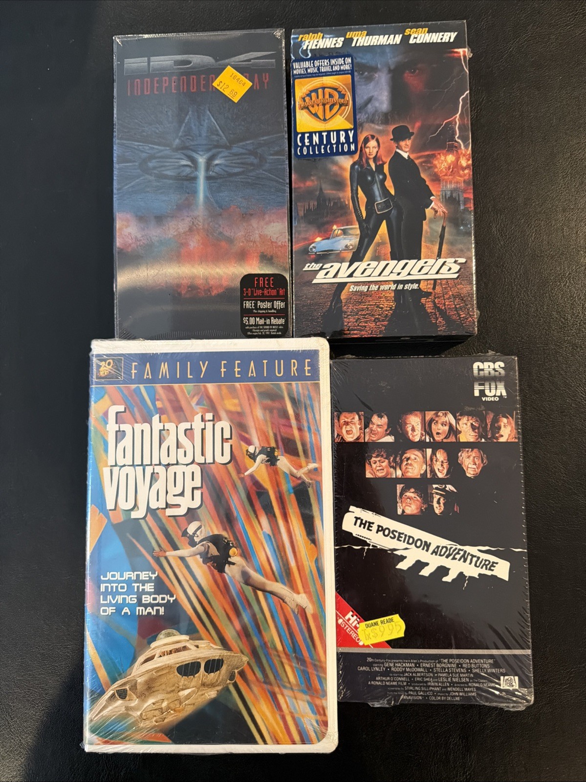Classic Sci-Fi VHS Lot Sealed Independence Day Fantastic Voyage Poseidon
