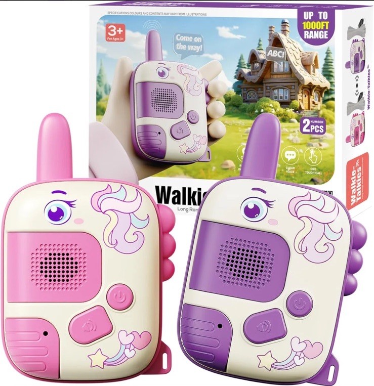 Walkie Talkies Toys for Girls:Unicorn 2 Pack Birthday Gifts Pink/Purple 