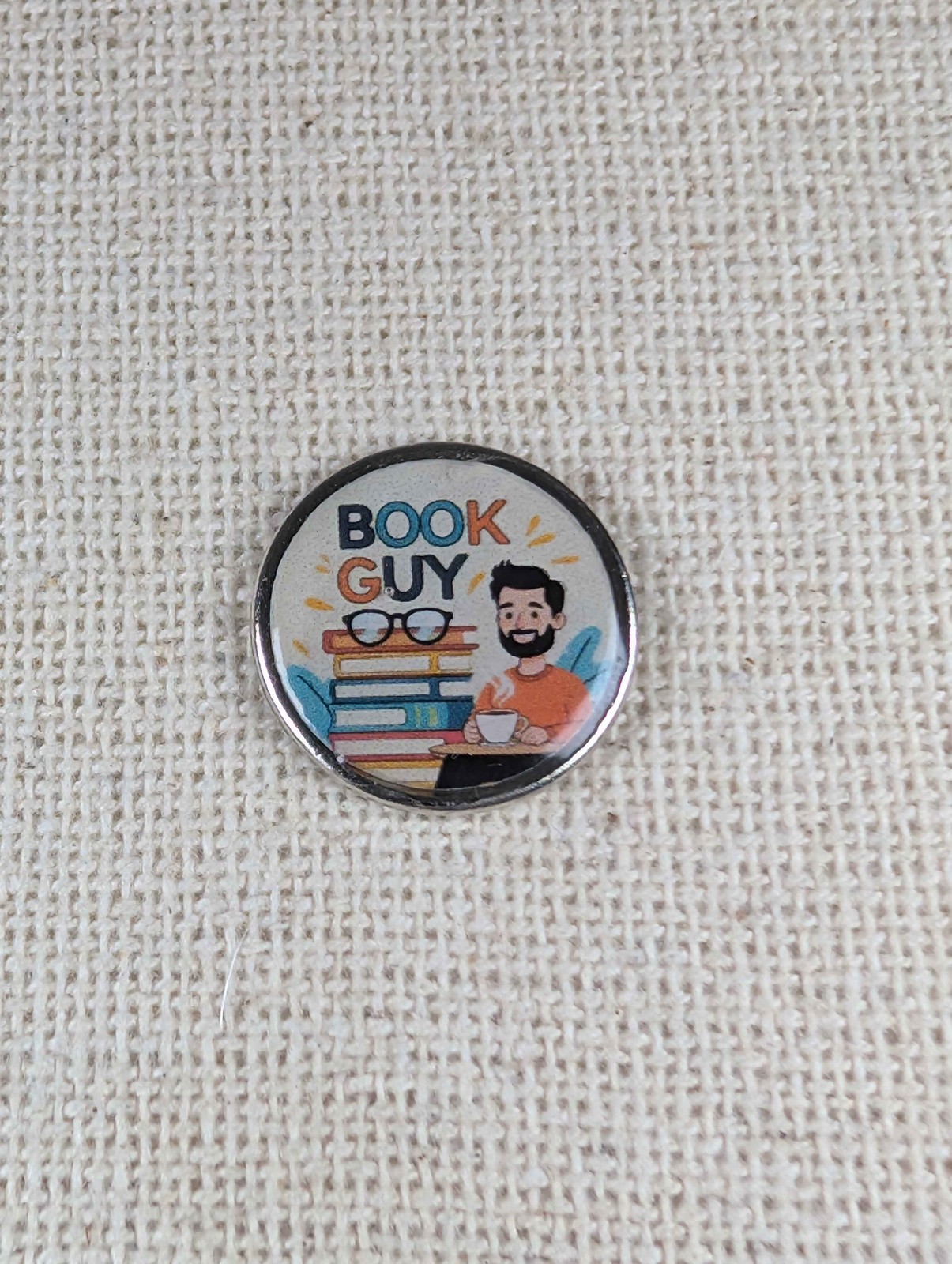 Book Guy Lapel Pin Badge, men's gift birthday, Fathers day gift for book lover