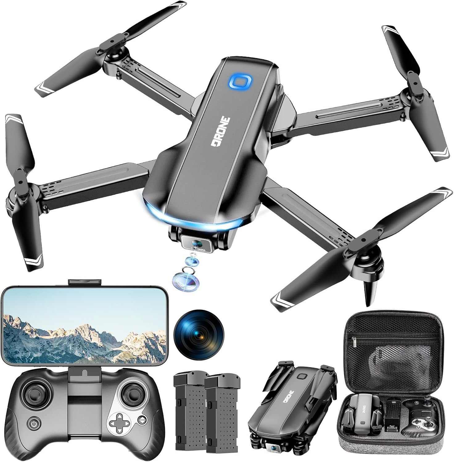 Drone with Camera 1080P HD FPV Foldable Drone for Adults and Beginners, RC Quadc