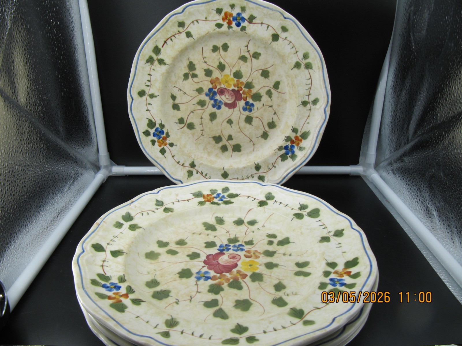 Lot of 4 VTG Longchamp Nemours 10” Dinner Plate hand painted in France