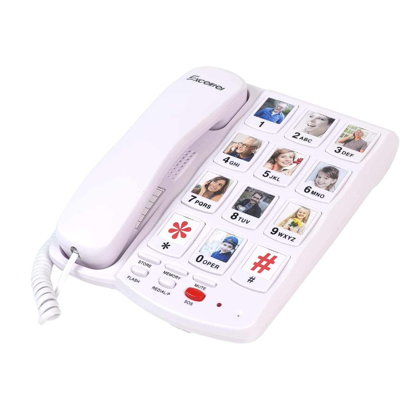 Big Button Phone for Seniors, Corded Landline Telephone with 10 Picture Keys,...