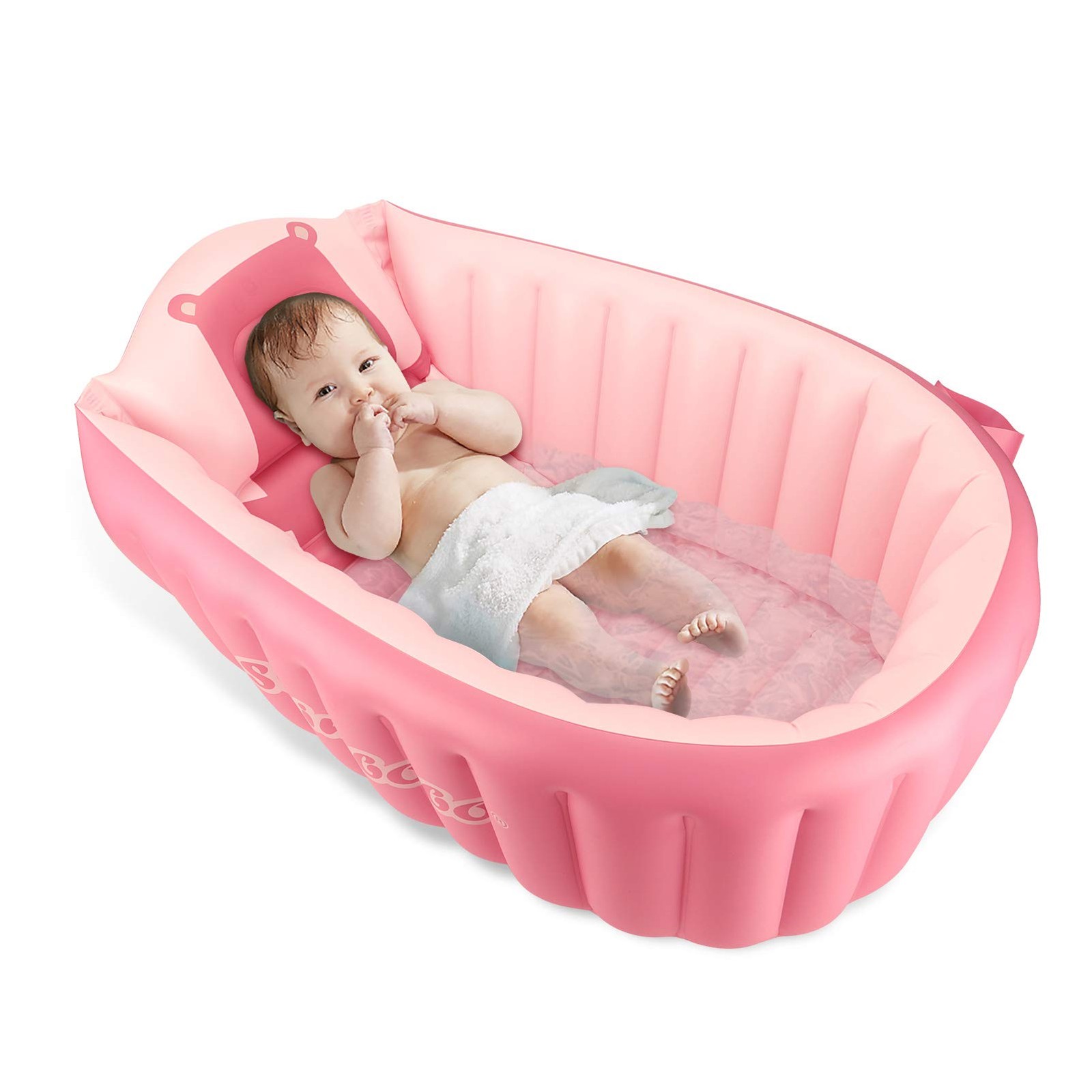 Inflatable Baby Bath Tub Portable Foldable Travel Mini Swimming Pool Helps In...