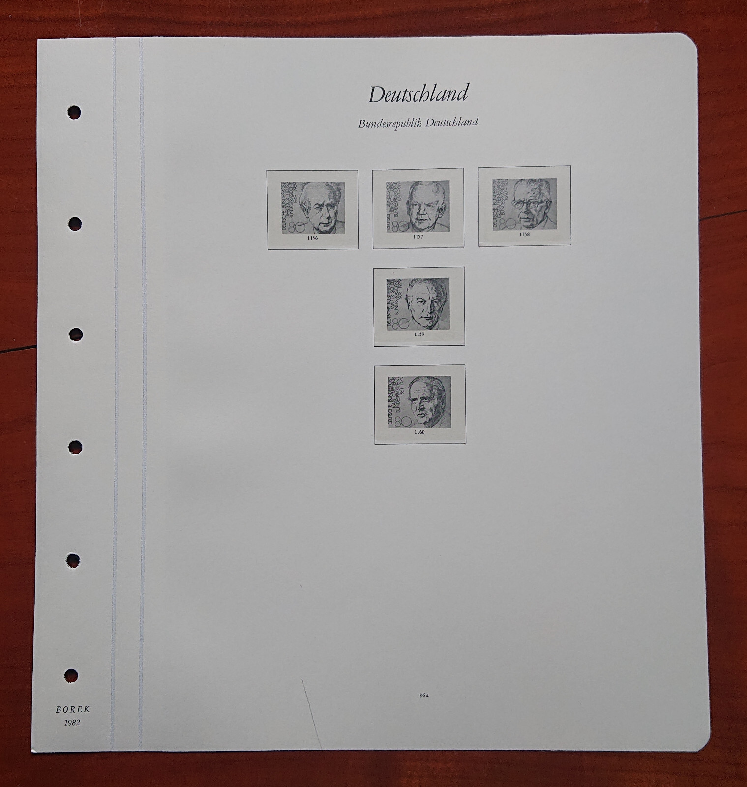 Vordruckblatt Federal Republic Germany Borek 1982 S.S.96a German Presidents,