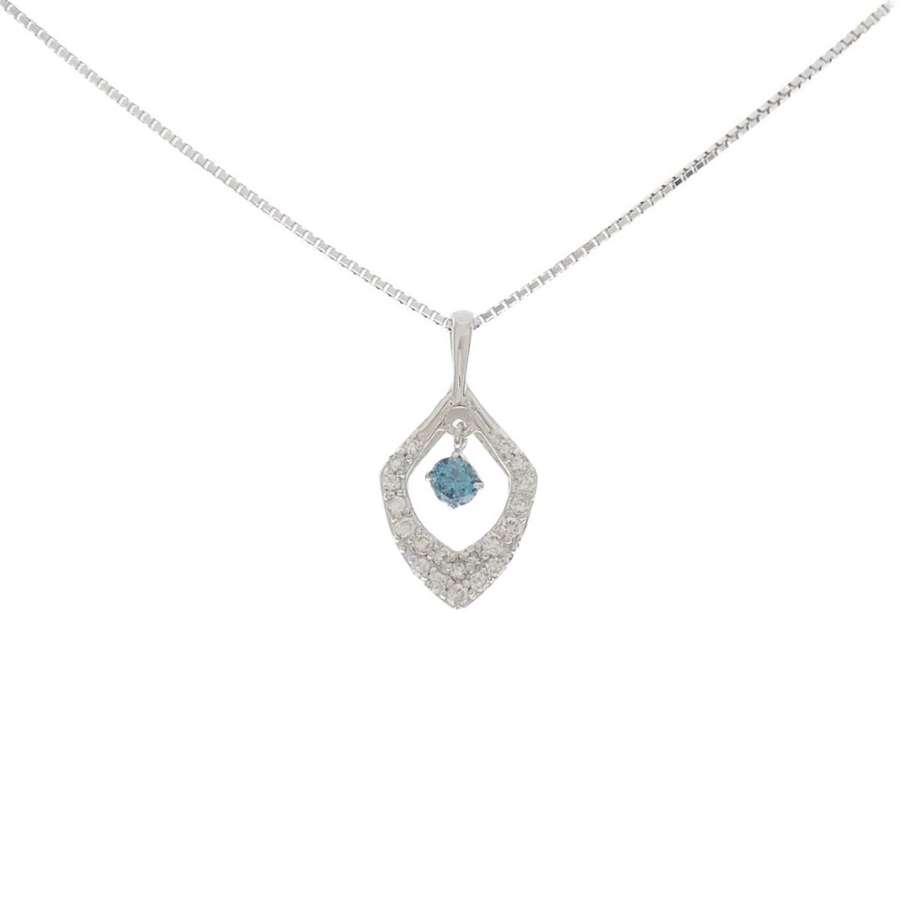 Authentic K18WG Diamond Necklace 0.10CT #270-004-147-3334