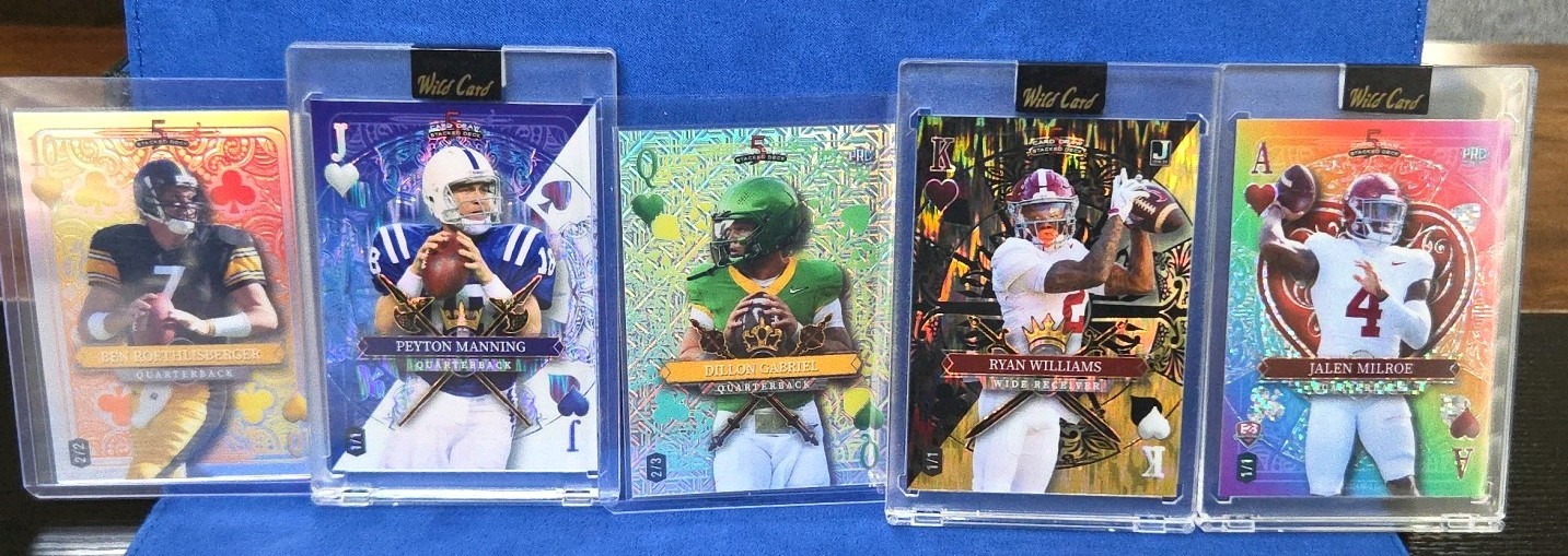 2024 Wild Card 5 Card Draw-ROYAL FLUSH IN HEARTS W/ (6) CARDS! ACE IS A BK 2 BK!