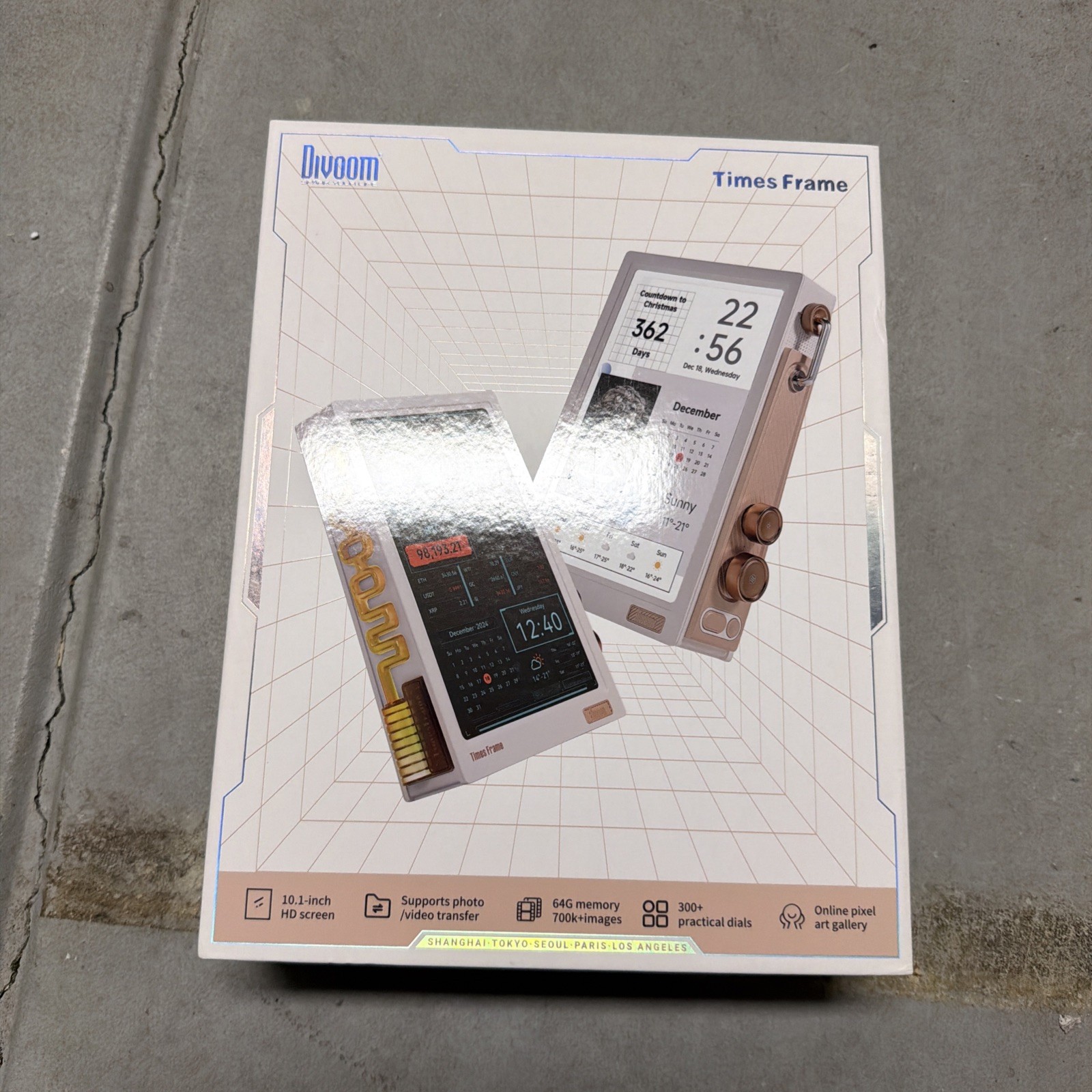 DIVOOM TIMES FRAME - WiFi 3D Transparent Digital Frame 10.1" 64GB White