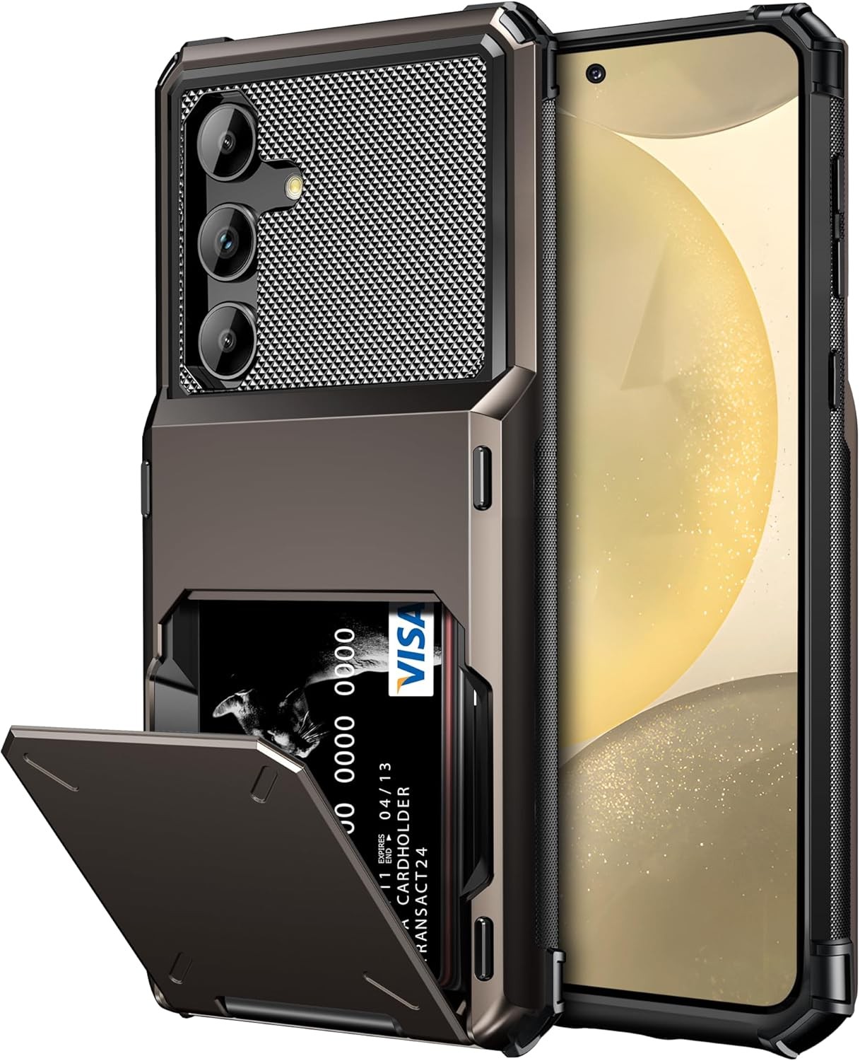 Samsung Galaxy S24+ Case Wallet with Card Holder, Dual Layer Heavy Duty Cover