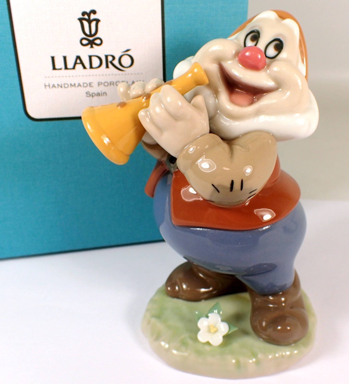 MINT Vtg LLADRO 01009322 Disney Snow White HAPPY Dwarf 9322 Figurine w Box