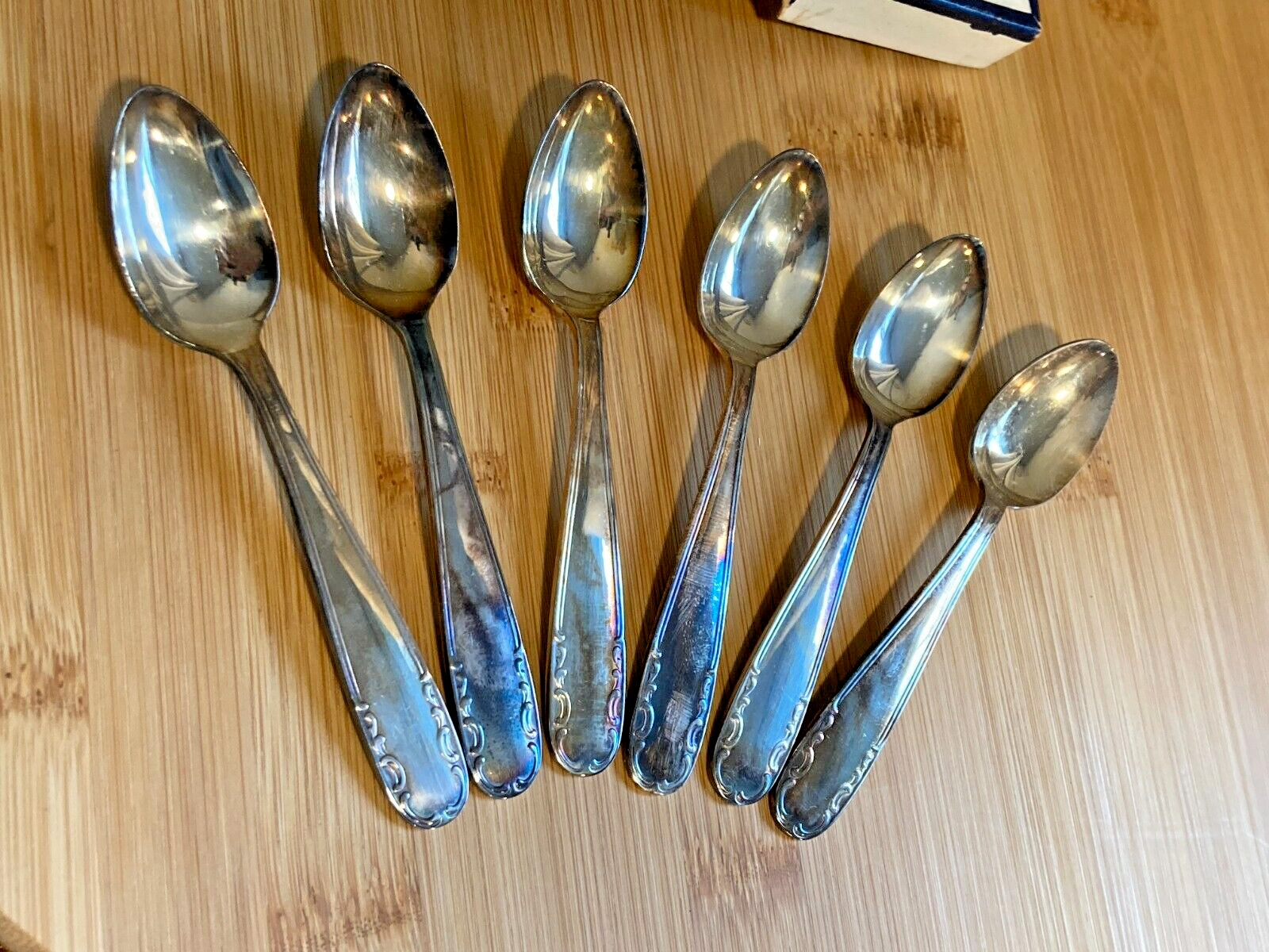 Silver Plate 4" Tea Spoons  Lodge of Hope & Charity 1945 Set of 6 Grannycore WW2