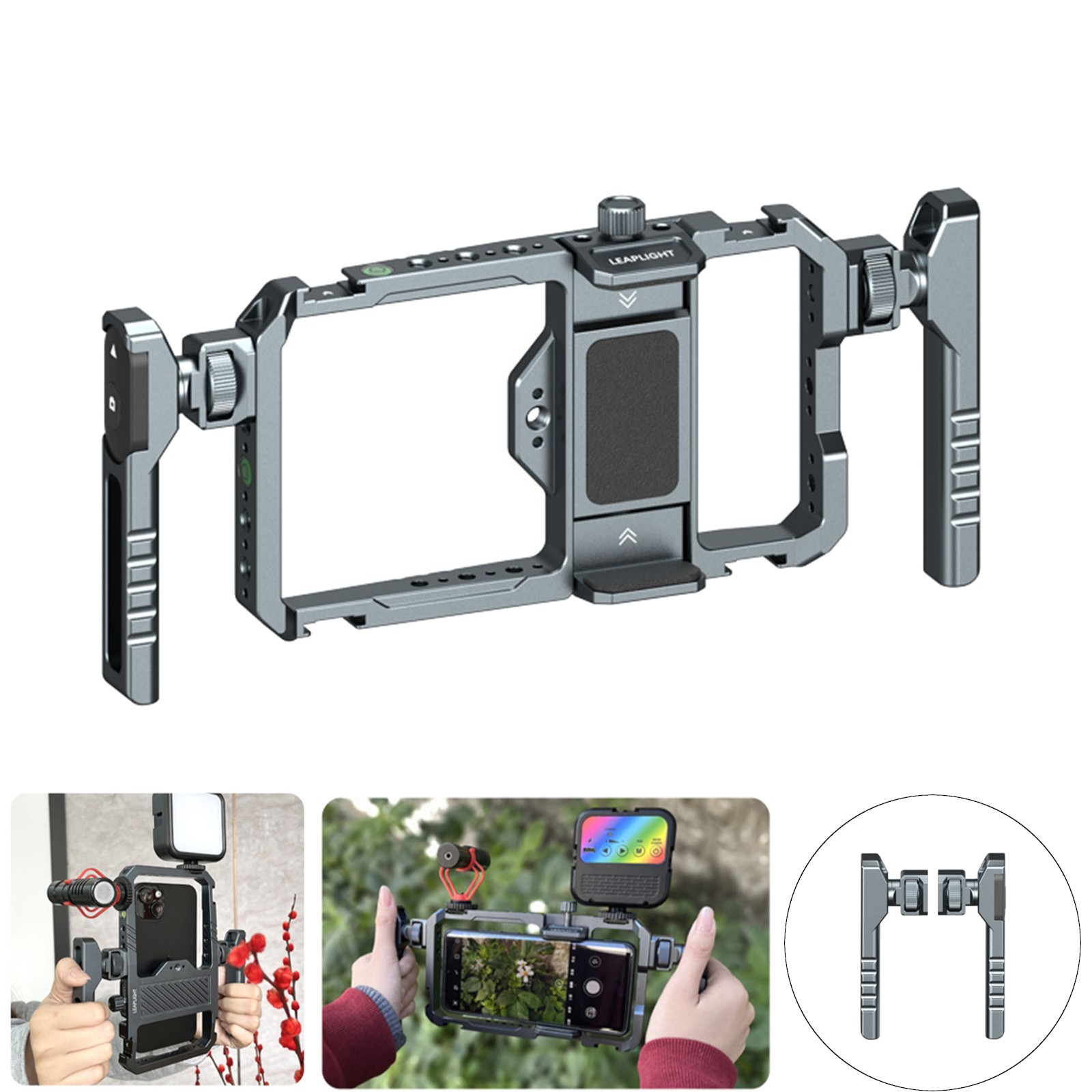 Small Rig Phone Cage Video w/ Bluetooth Shutter Side Handle Camera Smartphone He