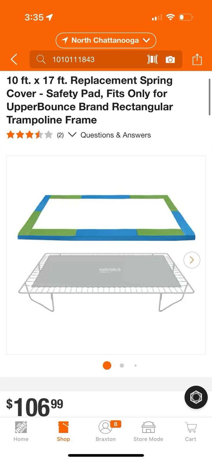 Upperbounce Rectangular Trampoline Frame